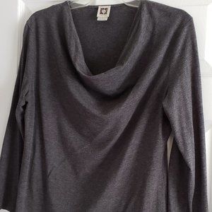 Ann Klein gray long sleeve top